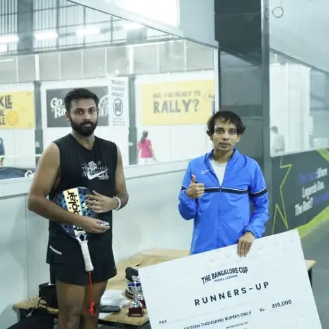 Indoor padel action at a FindYourFit tournament
