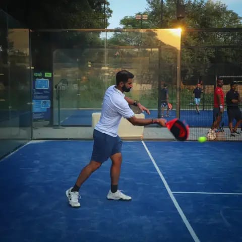 Padel rally at a FindYourFit court night