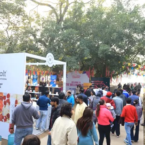 Participants warming up together at The Wellness Carnival