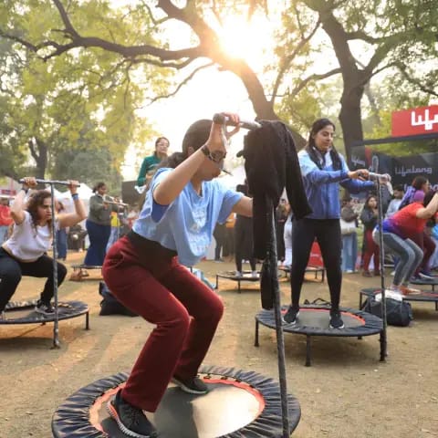 Movement and fitness activities at The Wellness Carnival