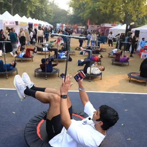 Community fitness in the park at The Wellness Carnival