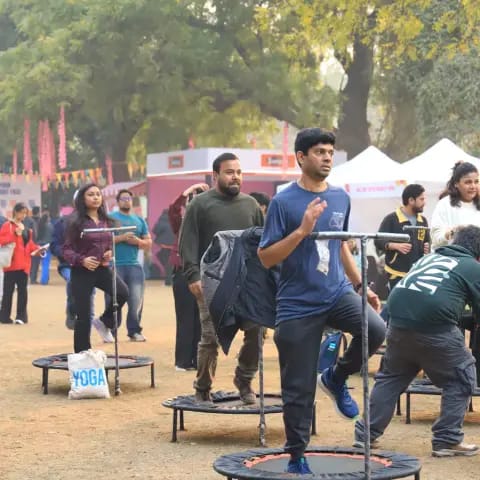 Community fitness in the park at The Wellness Carnival