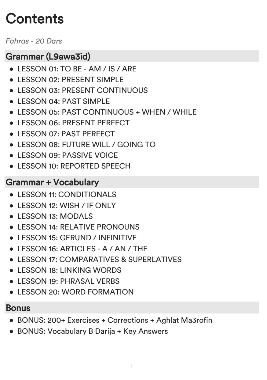 English 2bac page 1