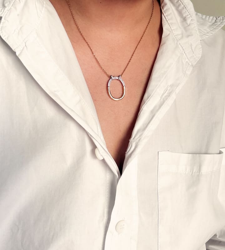 Pavé Diamond Two-Tone Oval Loop