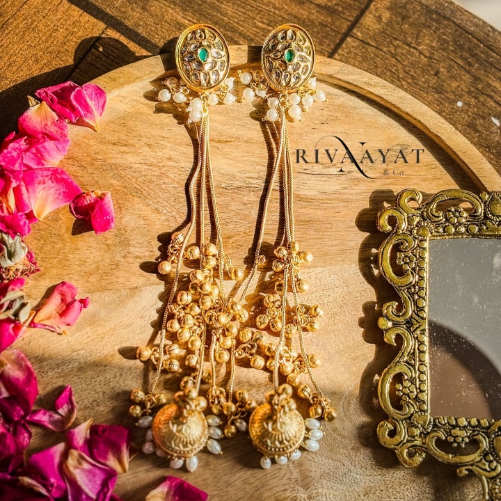Zarooni – Royal Kundan & Pearl Cascade Saharan Drops