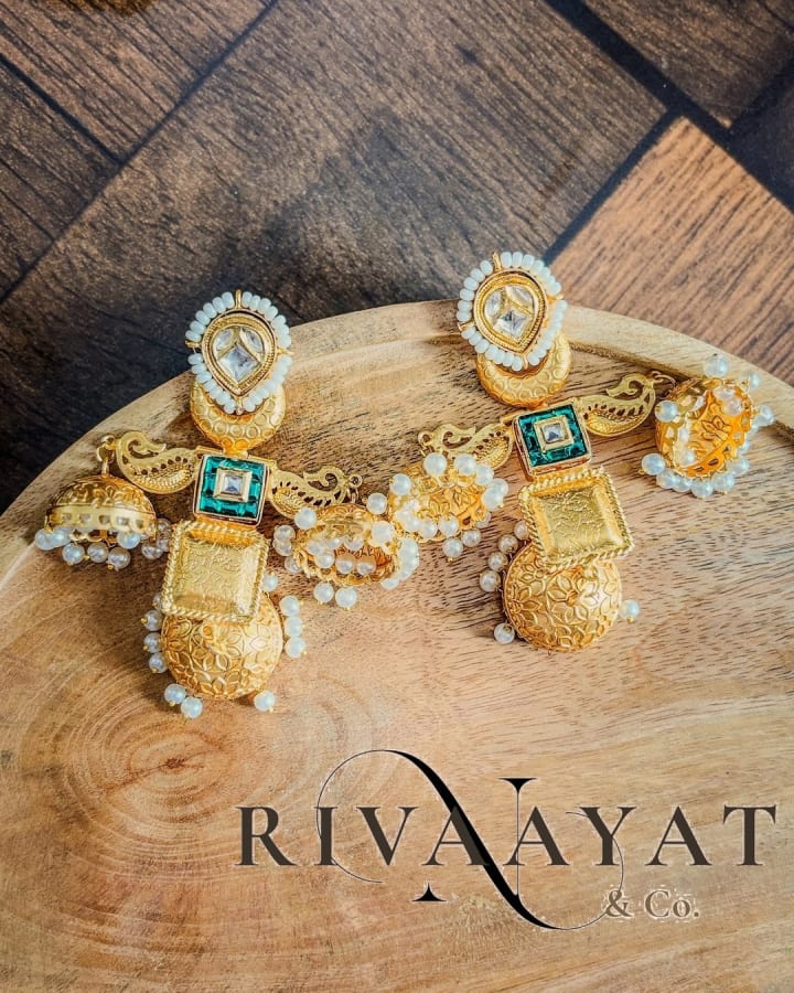 Zarveen – Royal Peacock Jhumka Cluster Drops
