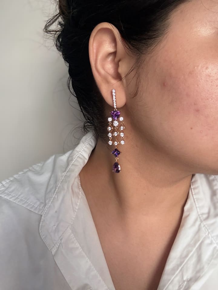 Victoria – Violet Chandelier Drops