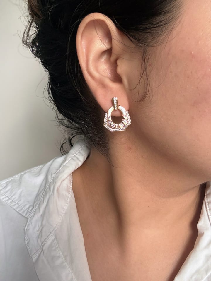 Georgina – Blush Marquise Hexagon Drops