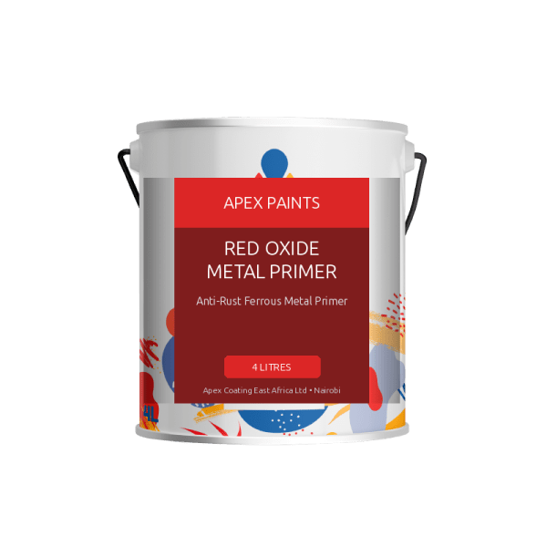 Apex Red Oxide Metal Primer genuine container packaging by Apex Coating East Africa Limited in Kenya