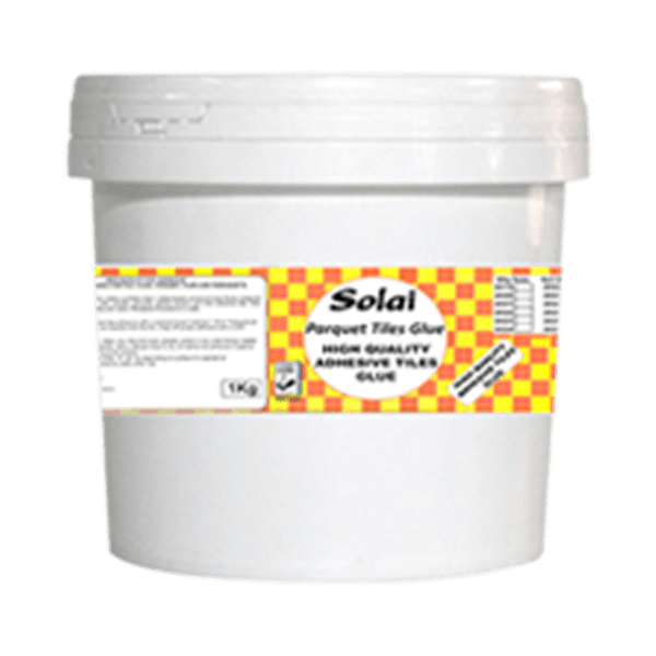 Solai Parquet Tiles Glue genuine container packaging by Solai Paints Ltd in Kenya