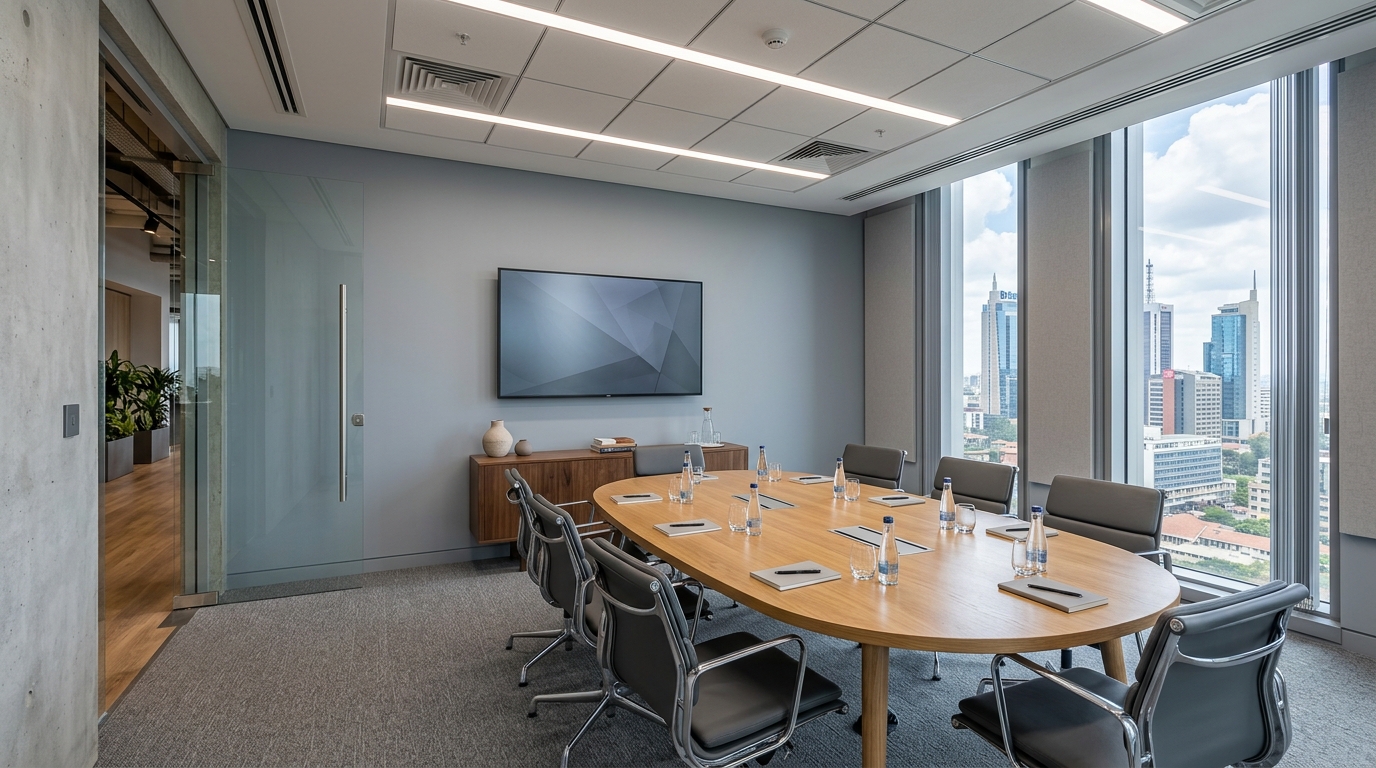 Cool Grey paint on conference room walls in an Upper Hill office building