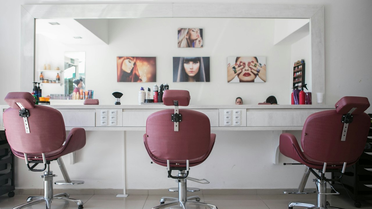 Dusty Pink paint in a modern nail and beauty salon in Kilimani Nairobi