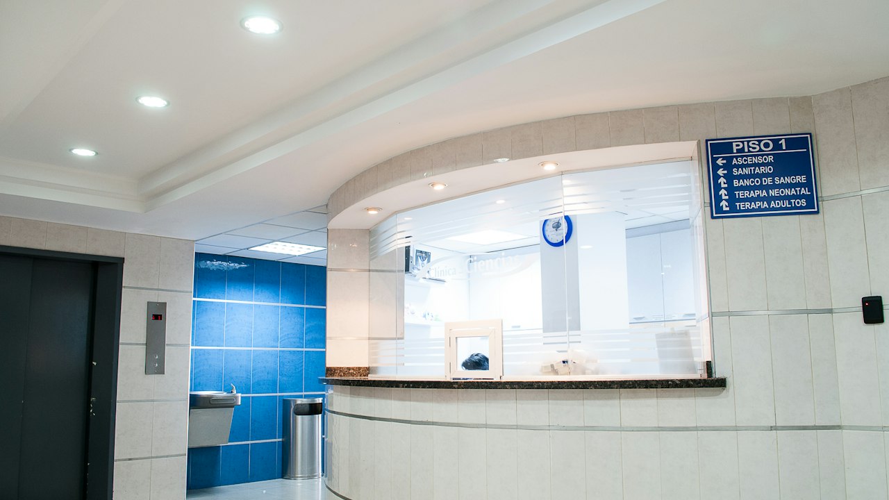 Mint Green paint in a modern dental and healthcare reception in Westlands