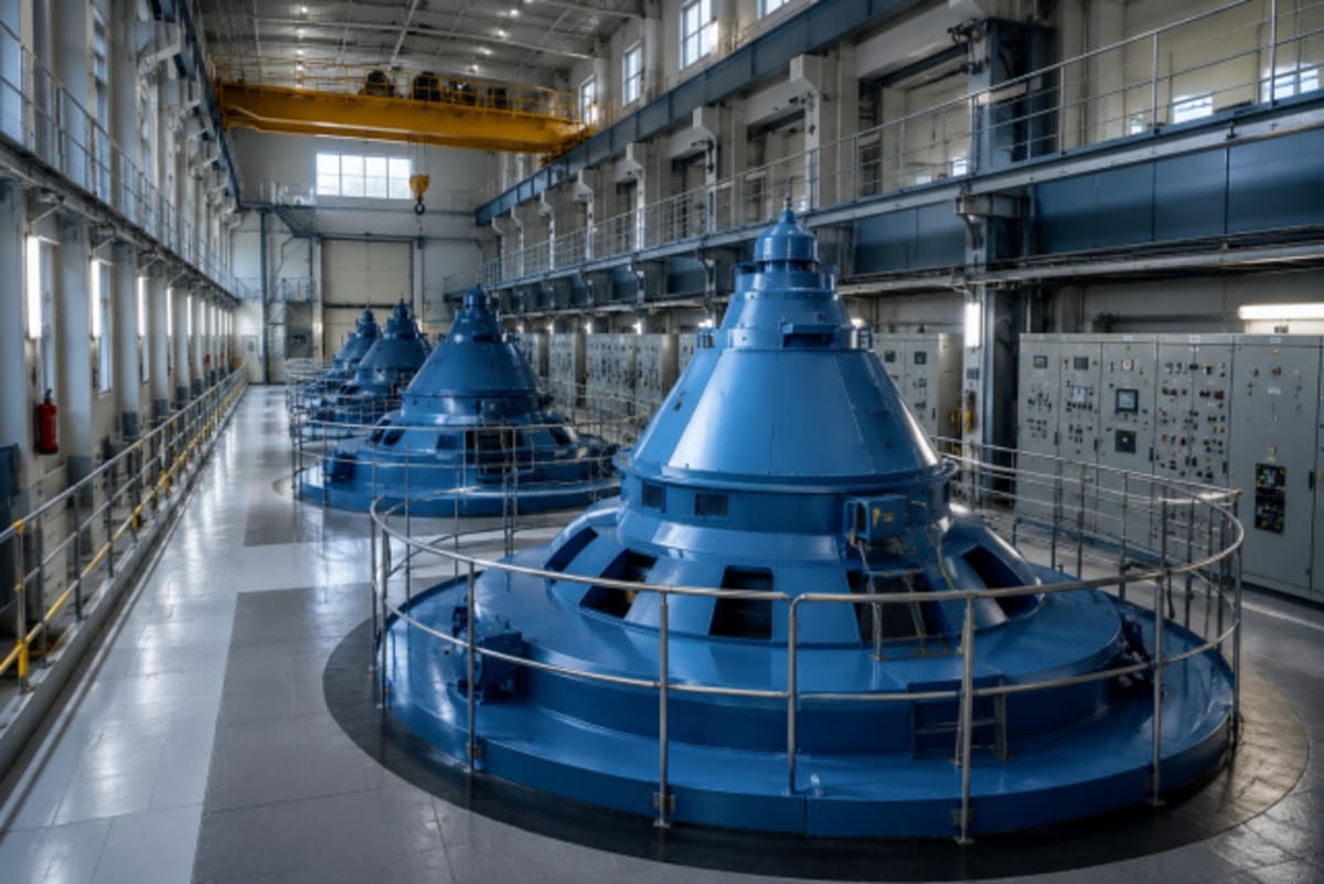 Sala turbine di impianto idroelettrico
