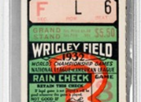 1932 BABE RUTH “CALLED SHOT” TICKET STUB offering thumbnail image}}