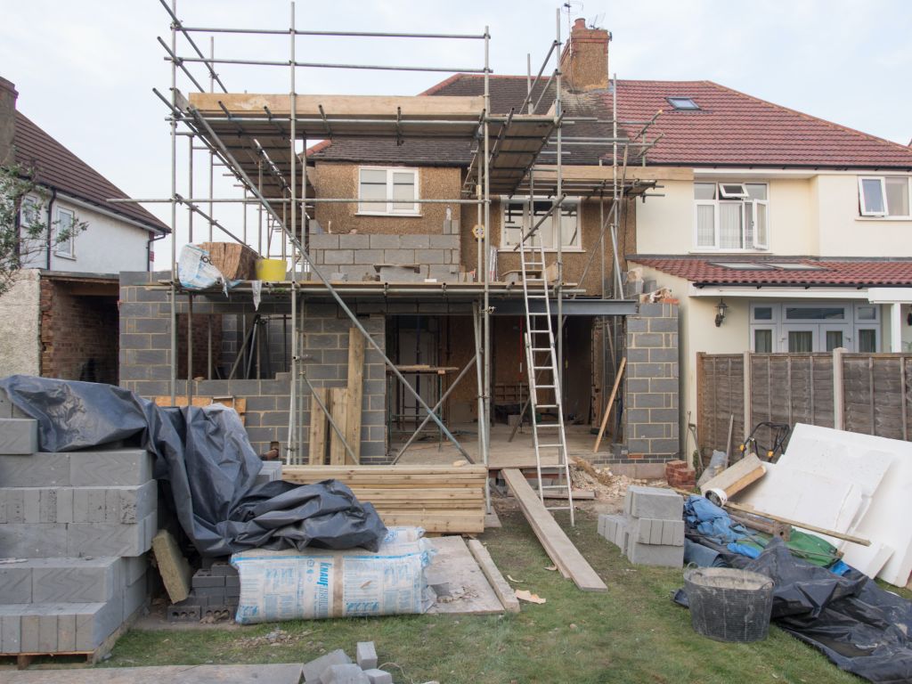 Photo of single family home under renovation