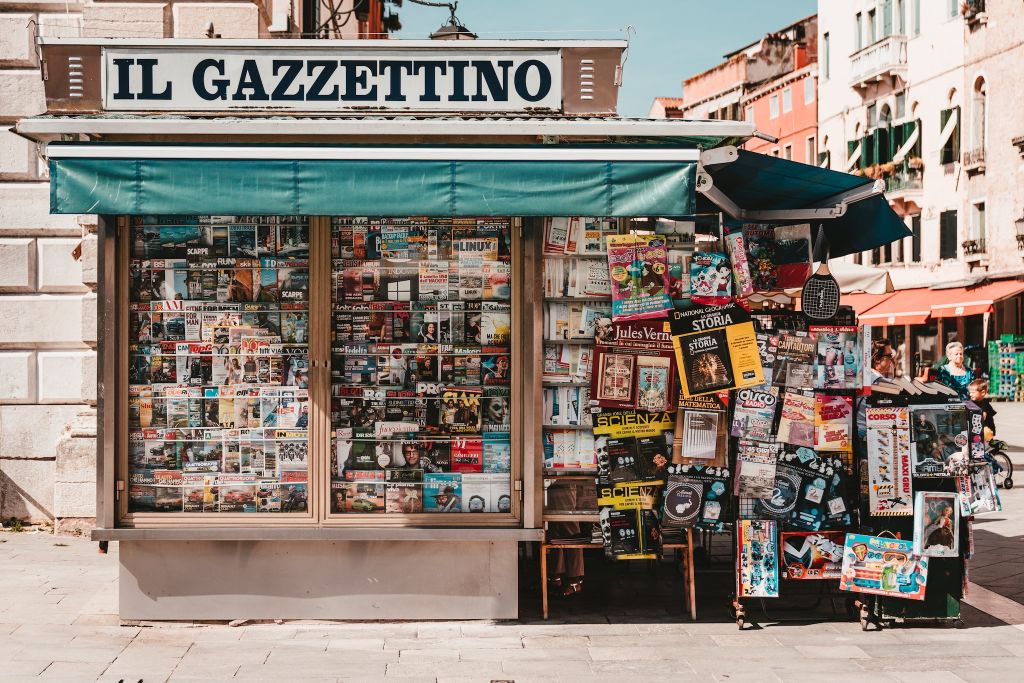 Photo of a newsstand from Italy