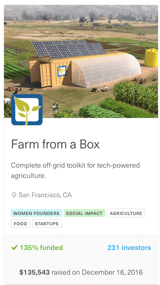 screenshot from farm from a box eqity crowdfunding campaign