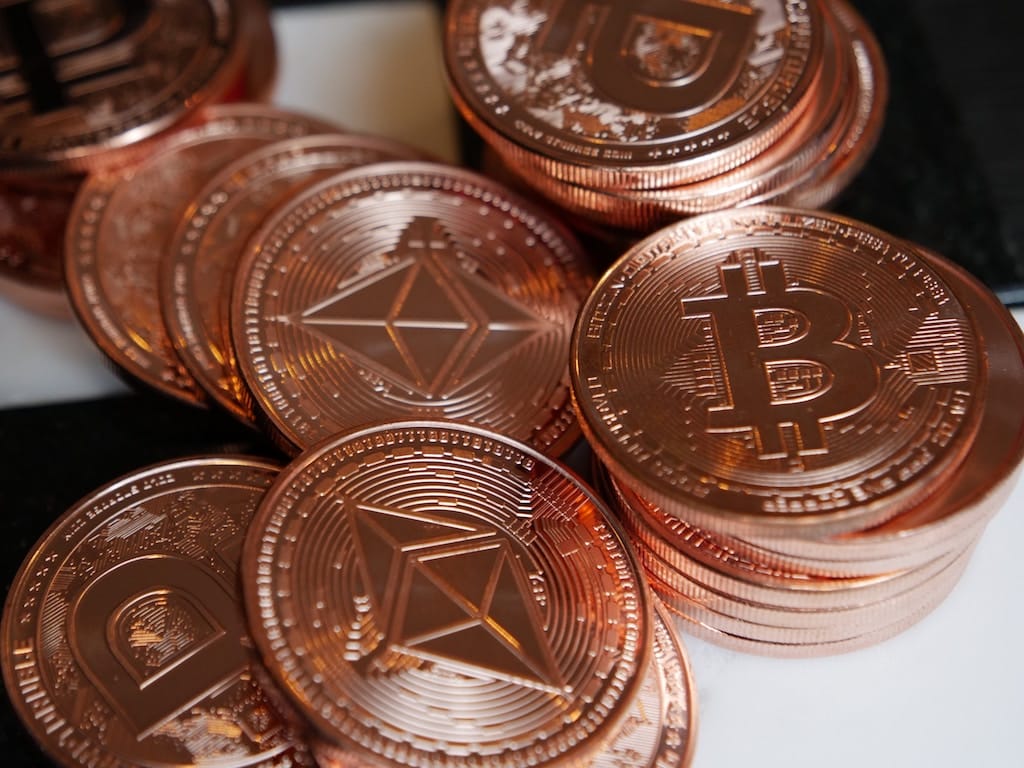 Photo of a pile of cold-storage cryptocurrency coins