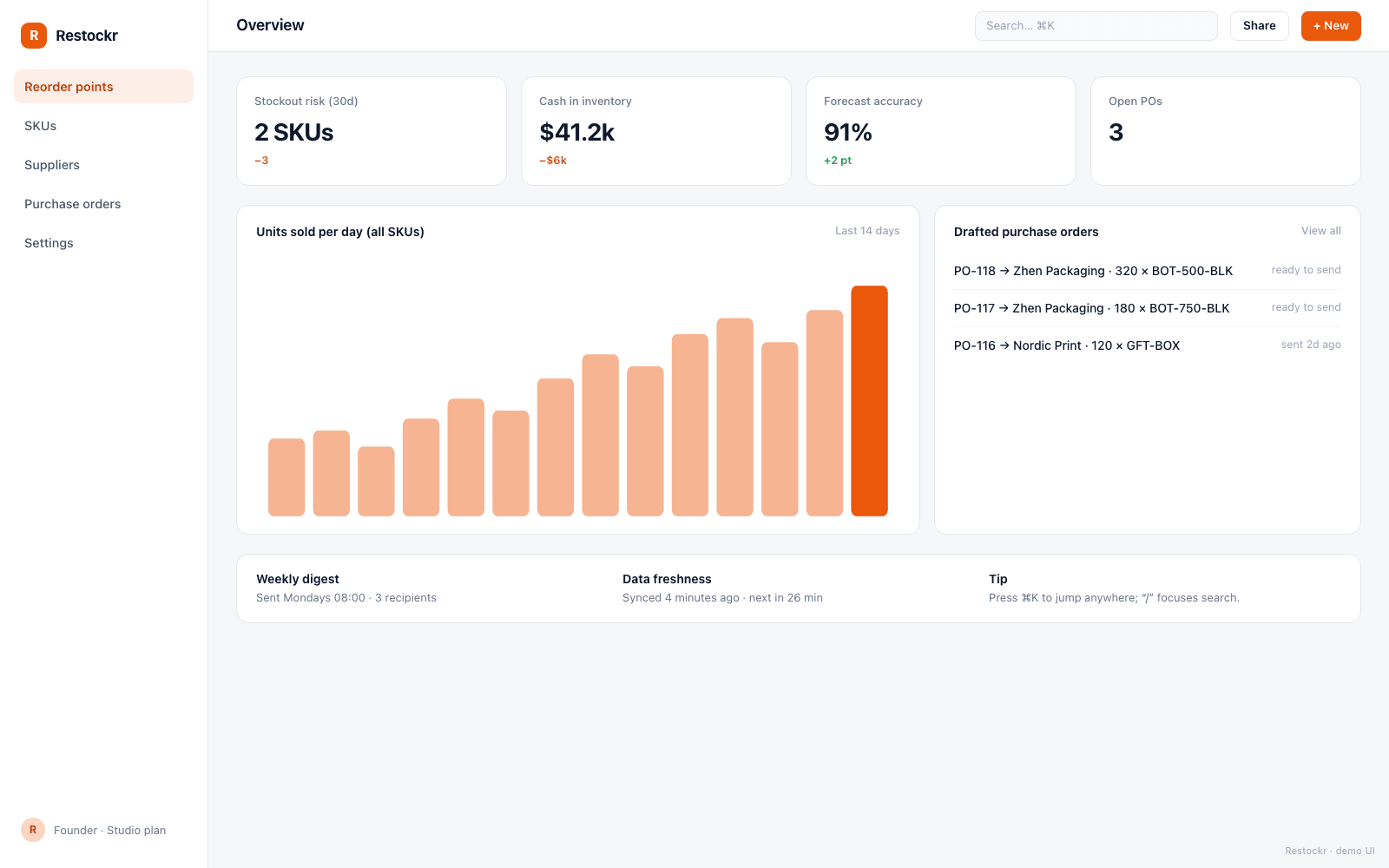 Restockr screenshot