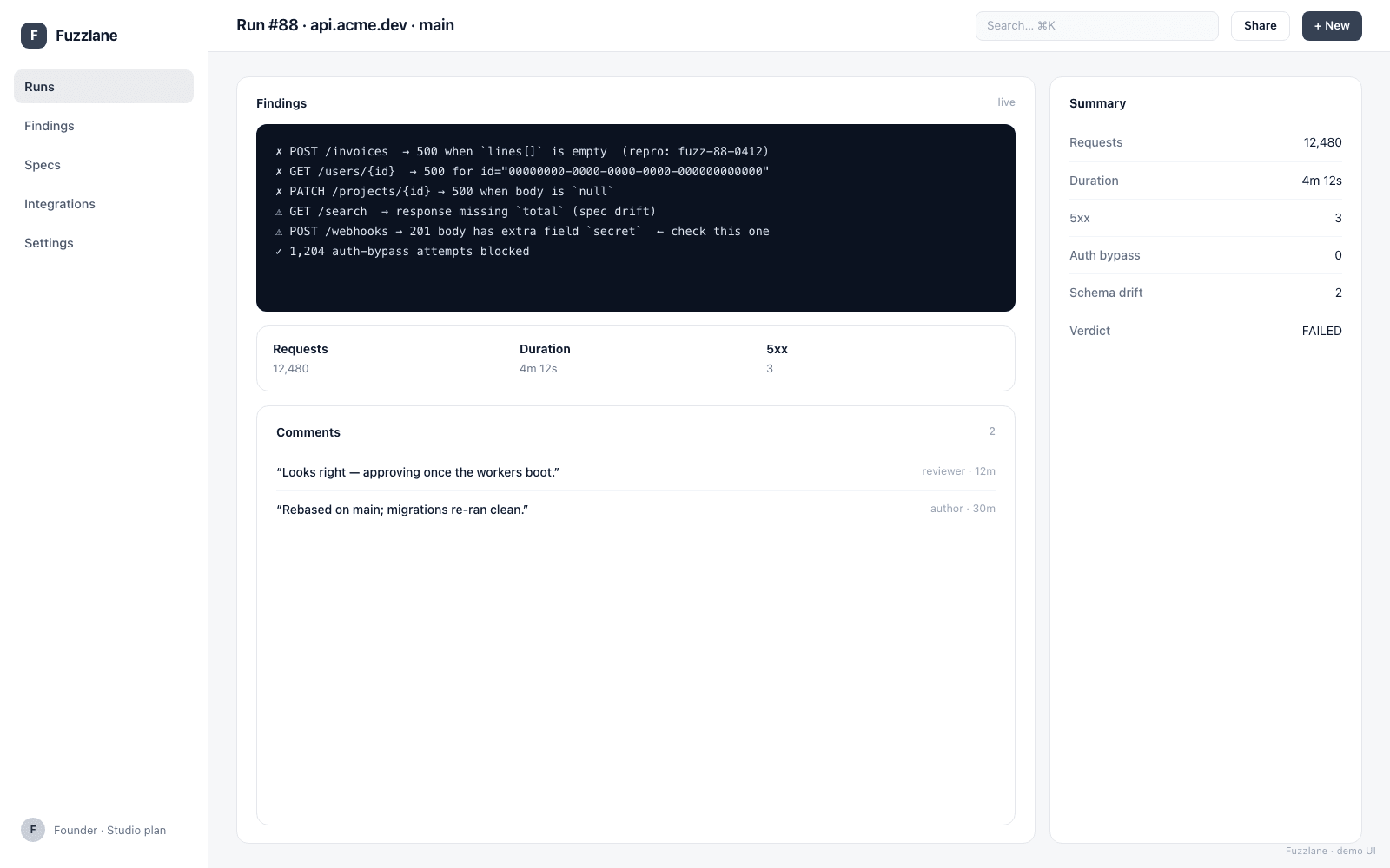 Fuzzlane screenshot