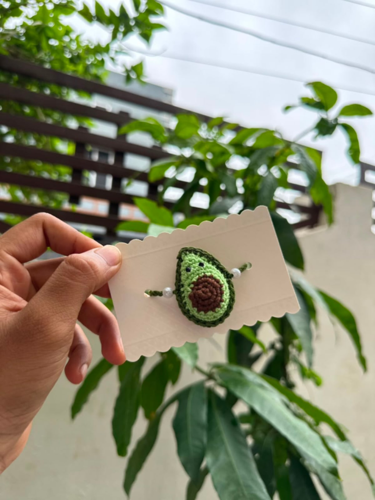 Crochet 3D Avocado Rakhi — image 1