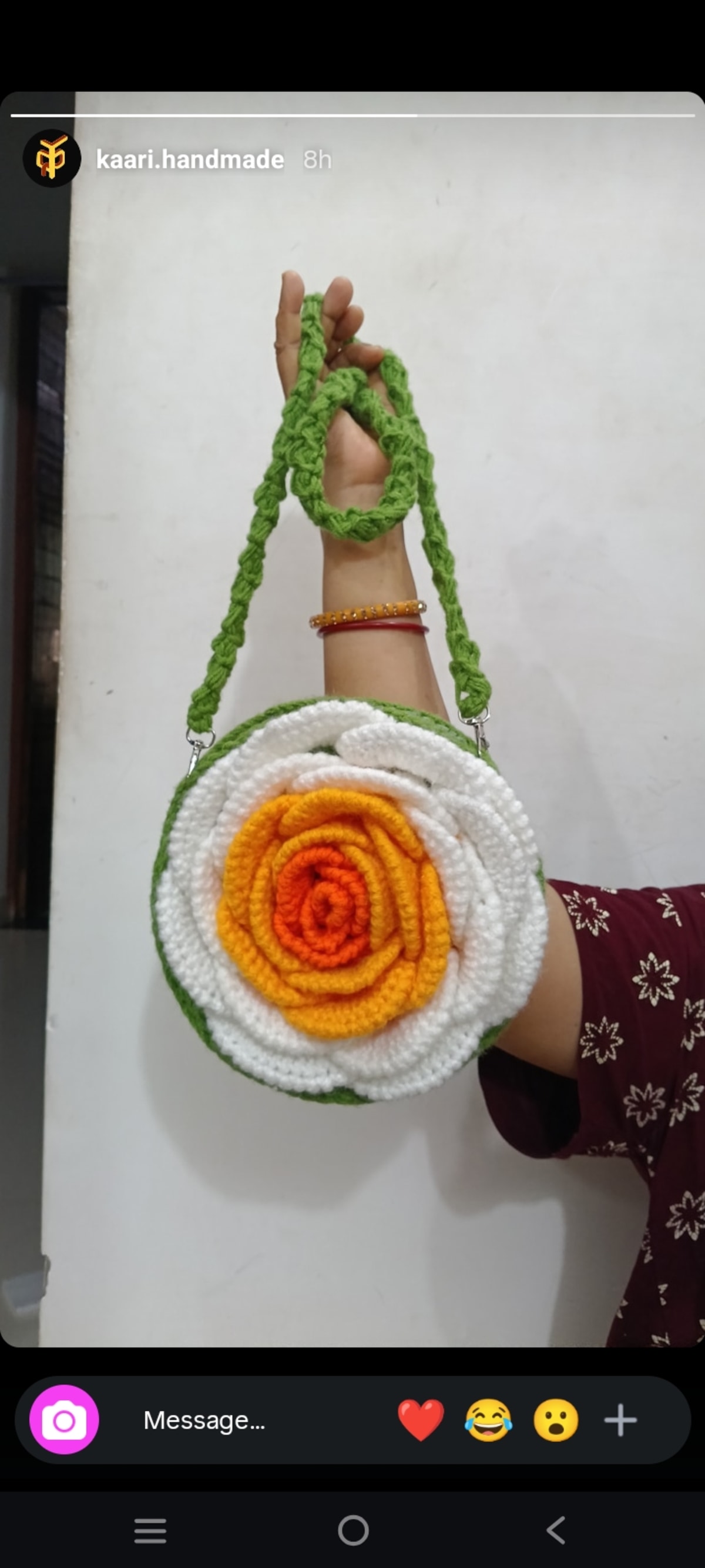 Crochet 3D Double-Sided Rose Bag — image 1