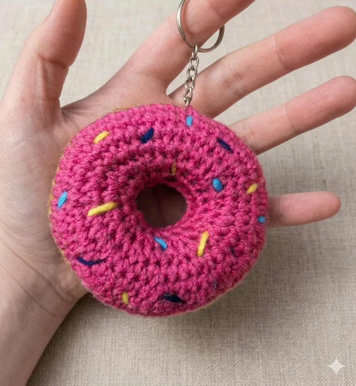 Crochet Donut Keychain
