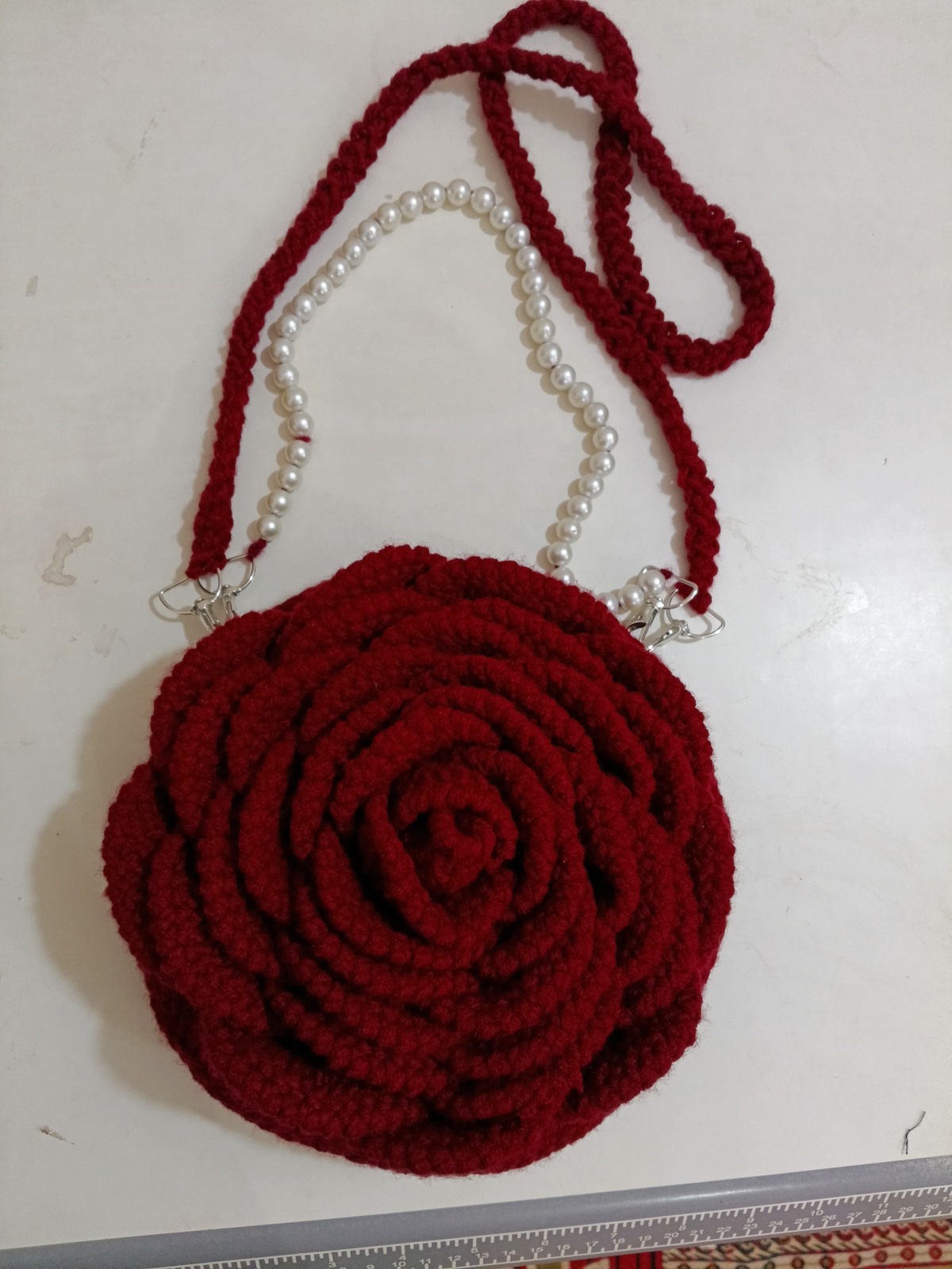 Crochet 3D Rose Statement Bag — image 2