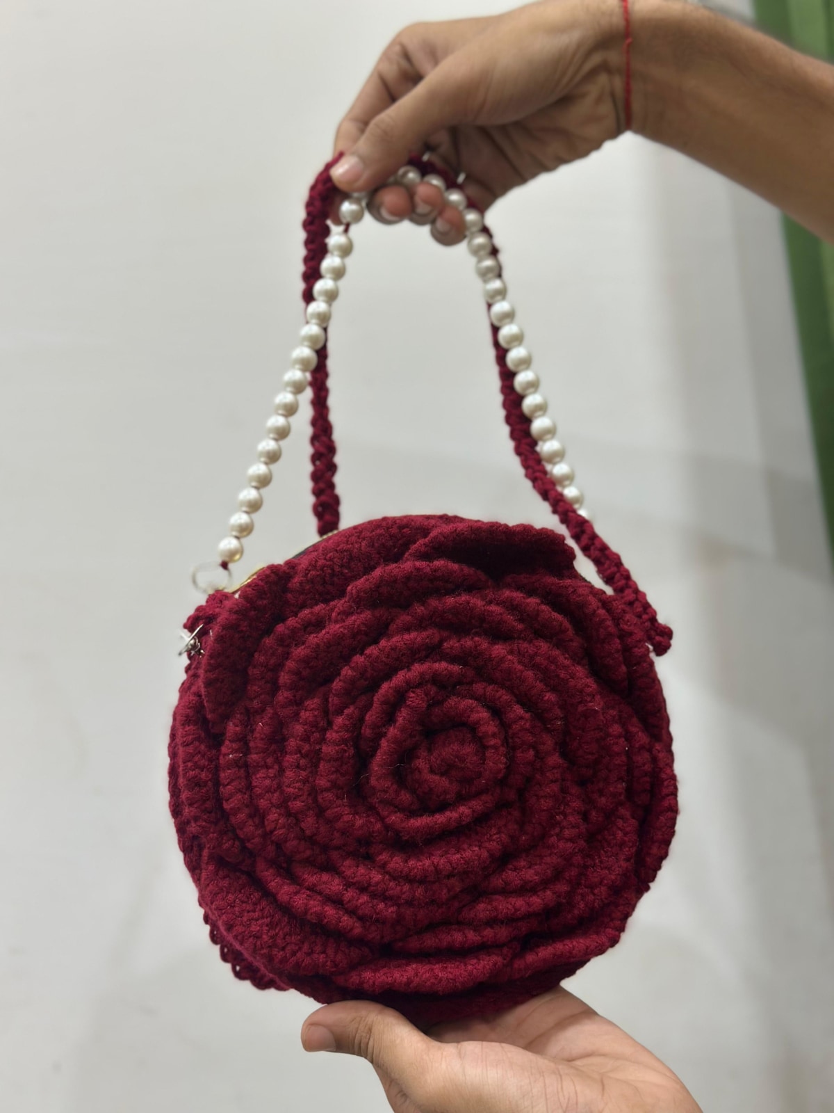 Crochet 3D Rose Statement Bag — image 4