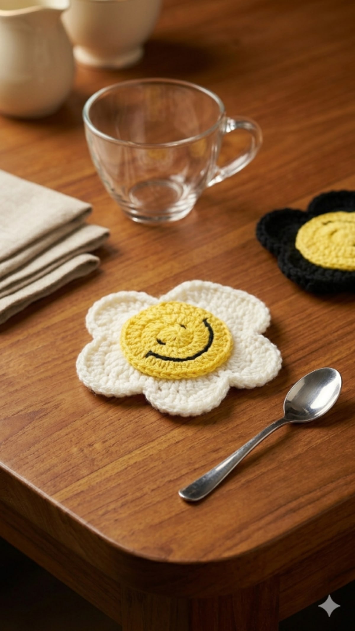 Crochet Smiley Coaster Set of 4 — image 3