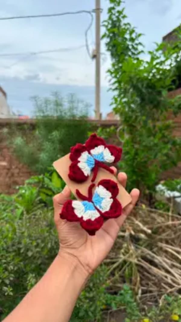 Crochet Butterfly Clip