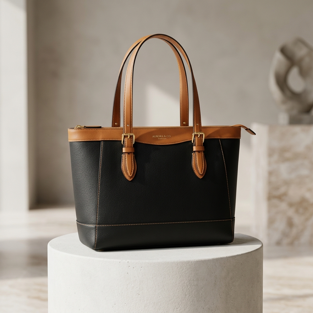 Canvas & Leather Shopper Tote