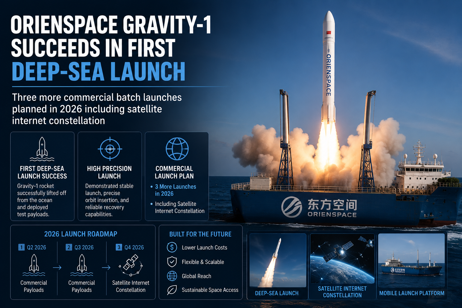 Orienspace Completes First Deep-Sea Launch of Gravity-1 Rocket, Plans Three More Missions in 2026