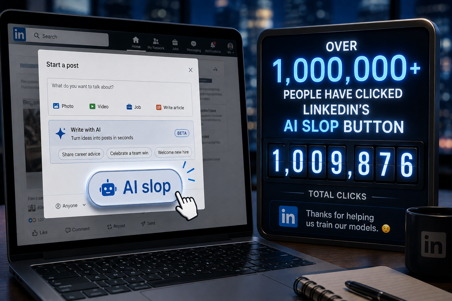 LinkedIn's AI Slop Button Has Been Clicked Over 1 Million Times — and It's Working