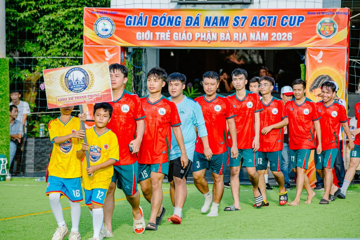 hình ảnh buổi Khai mạc Giải Bóng đá Giới Trẻ Giáo Phận Bà Rịa– ACTI Cup 2026