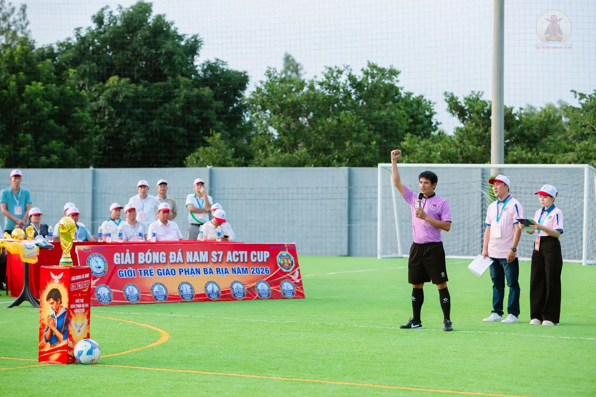 hình ảnh buổi Khai mạc Giải Bóng đá Giới Trẻ Giáo Phận Bà Rịa– ACTI Cup 2026