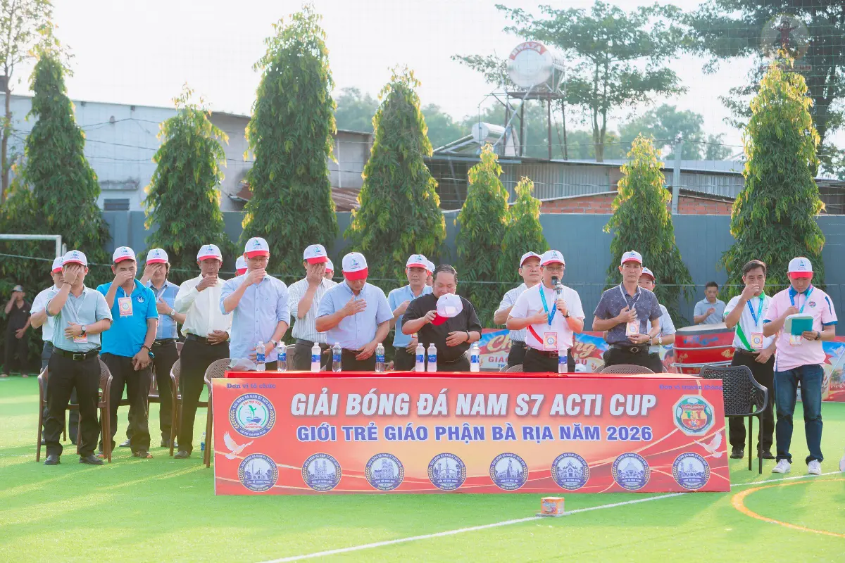 hình ảnh khai mạc giải bóng đá Giới Trẻ Giáo Phận Bà Rịa - Acti Cup 2026