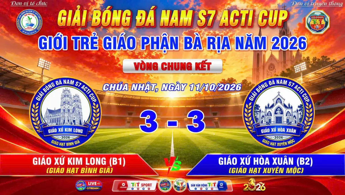 KẾT QUẢ LƯỢT THI ĐẤU THỨ I VÀO CHÚA NHẬT 11/10/2026