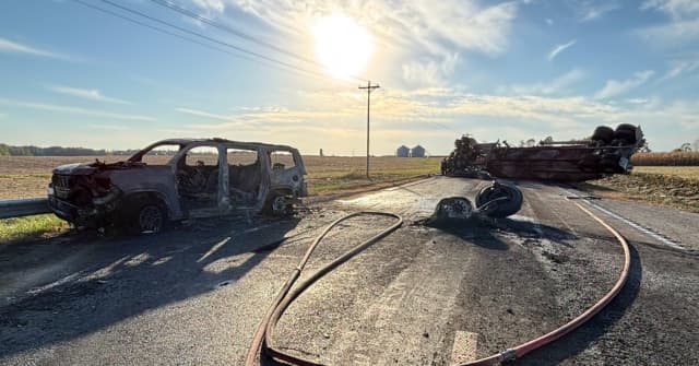 Indiana US 36 Crash Today: 2 Dead, Semi Overturns and Catches Fire Oct 12