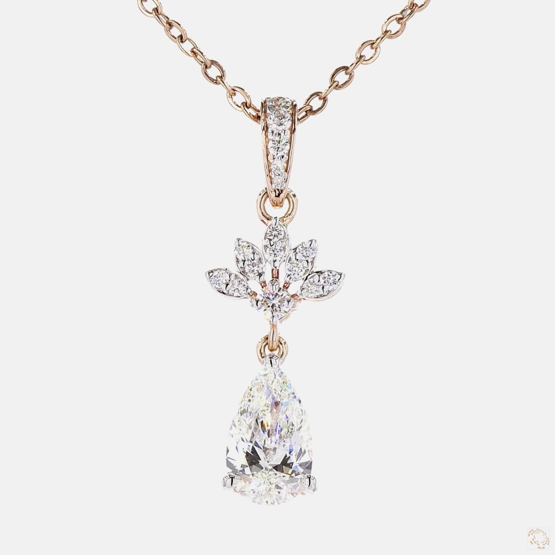 Blooming Teardrop Pendant — lab grown diamond