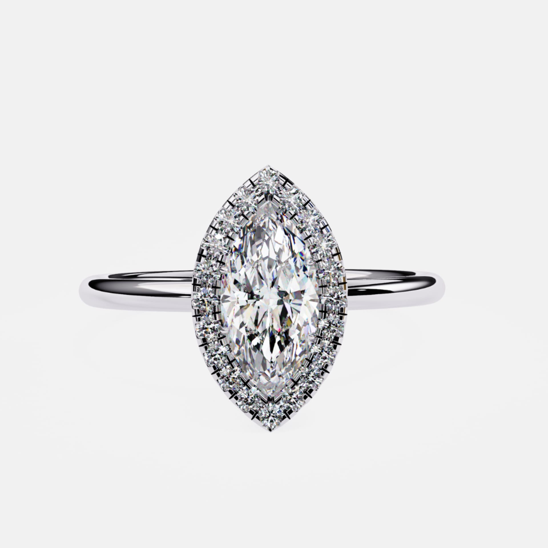 Classic Marquise Halo Ring