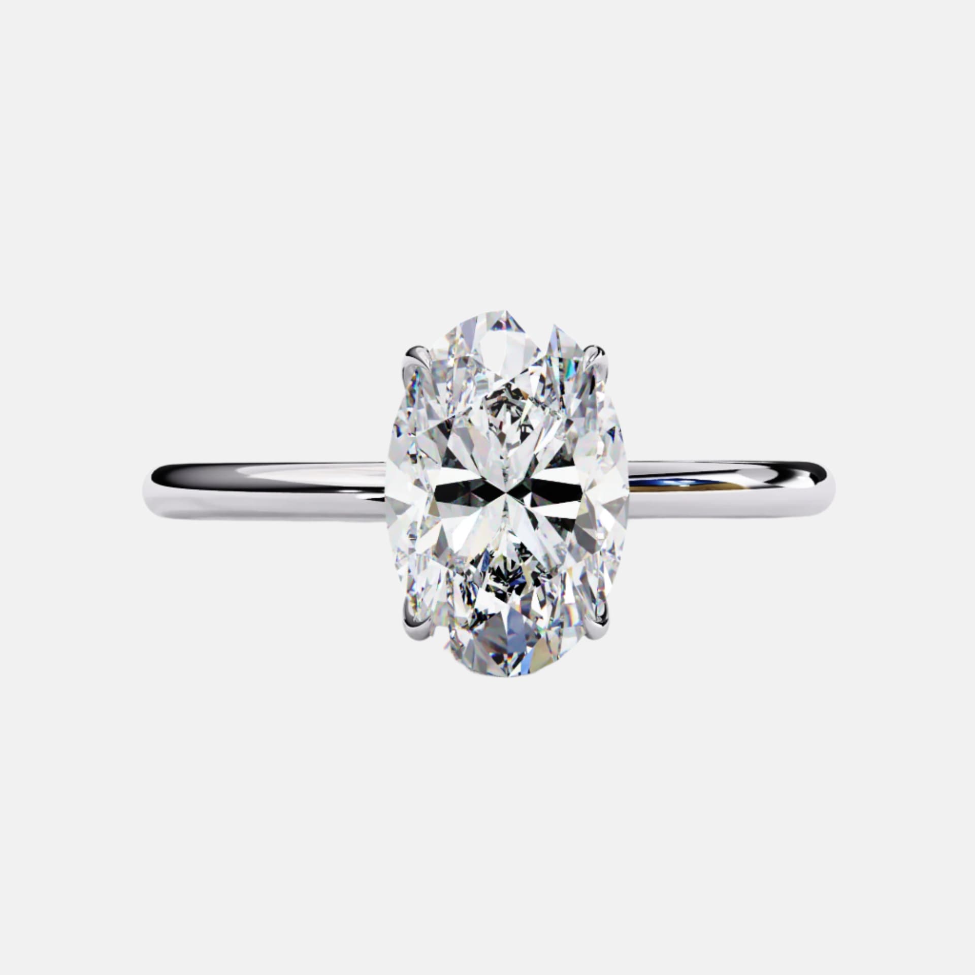 Classic Oval Solitaire Ring — lab grown diamond