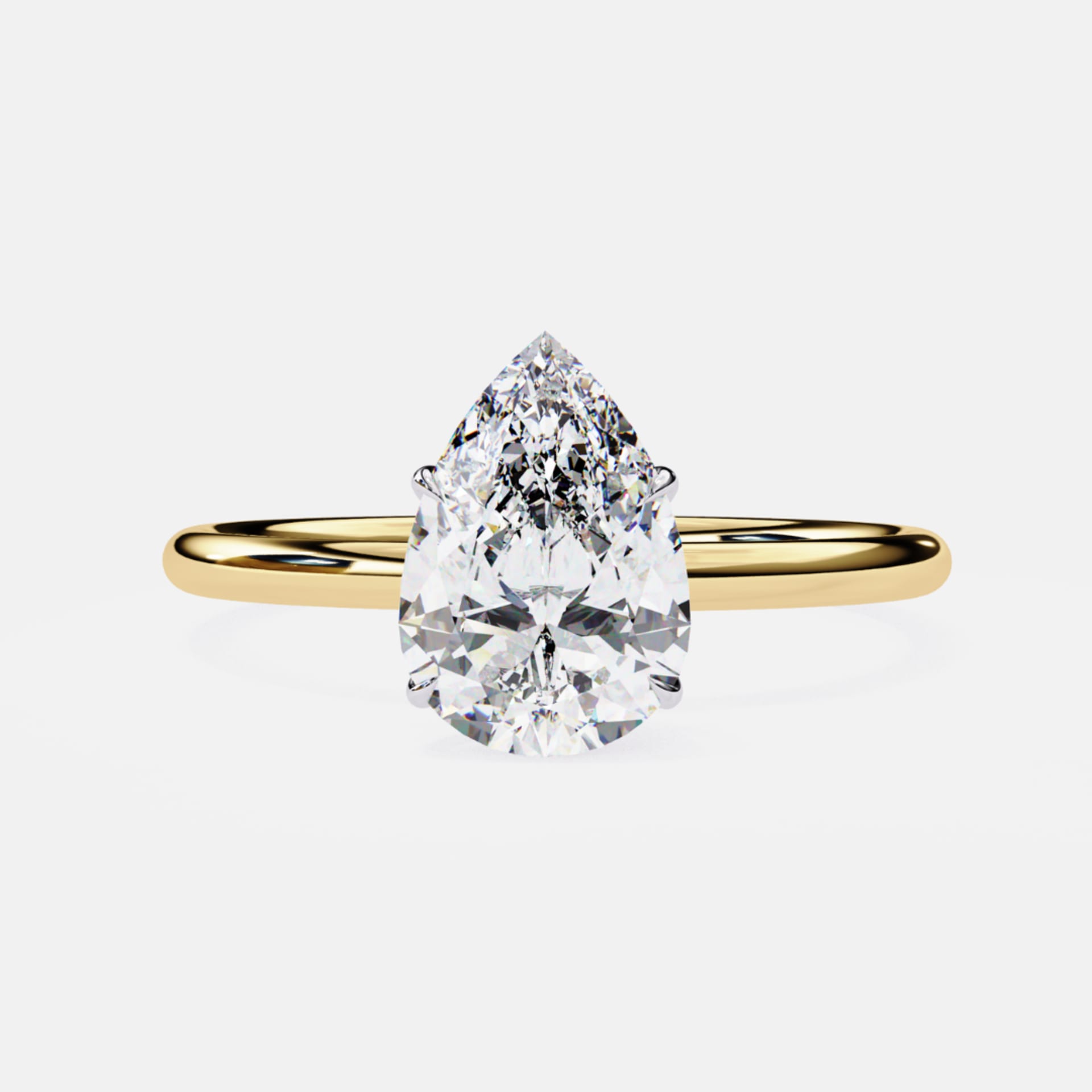 Classic Pear Solitaire Ring — lab grown diamond