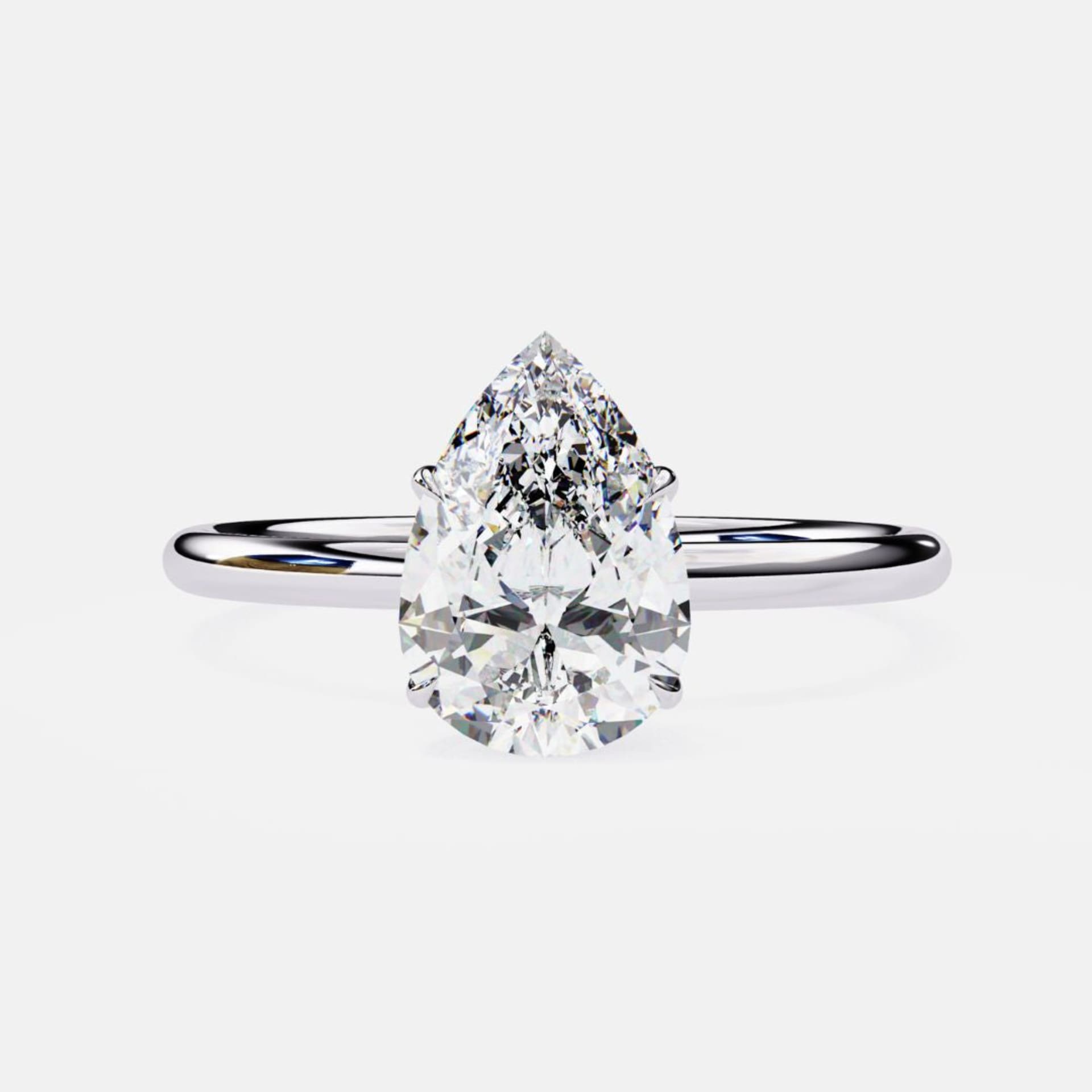 Classic Pear Solitaire Ring