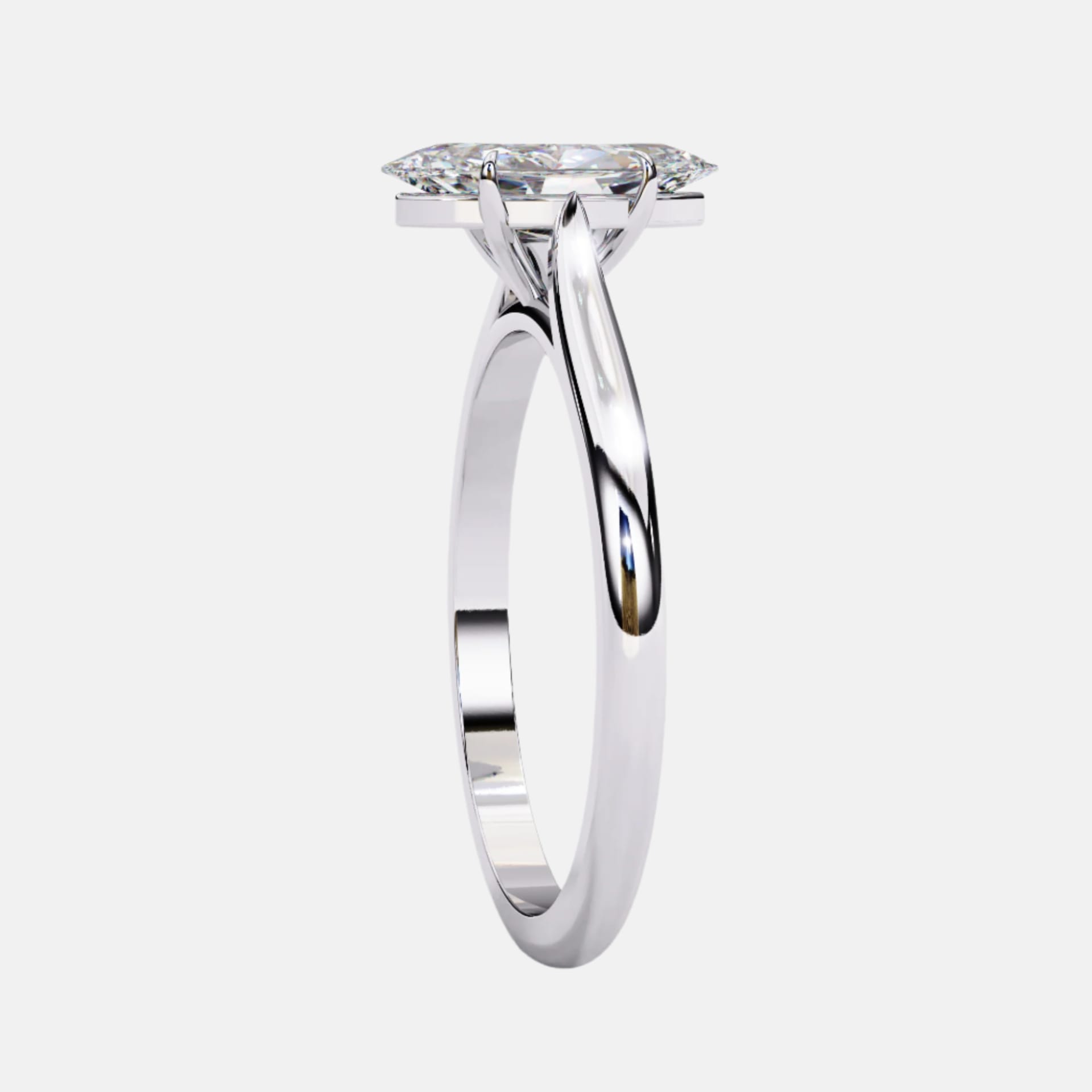 Crowned Marquise Solitaire Ring