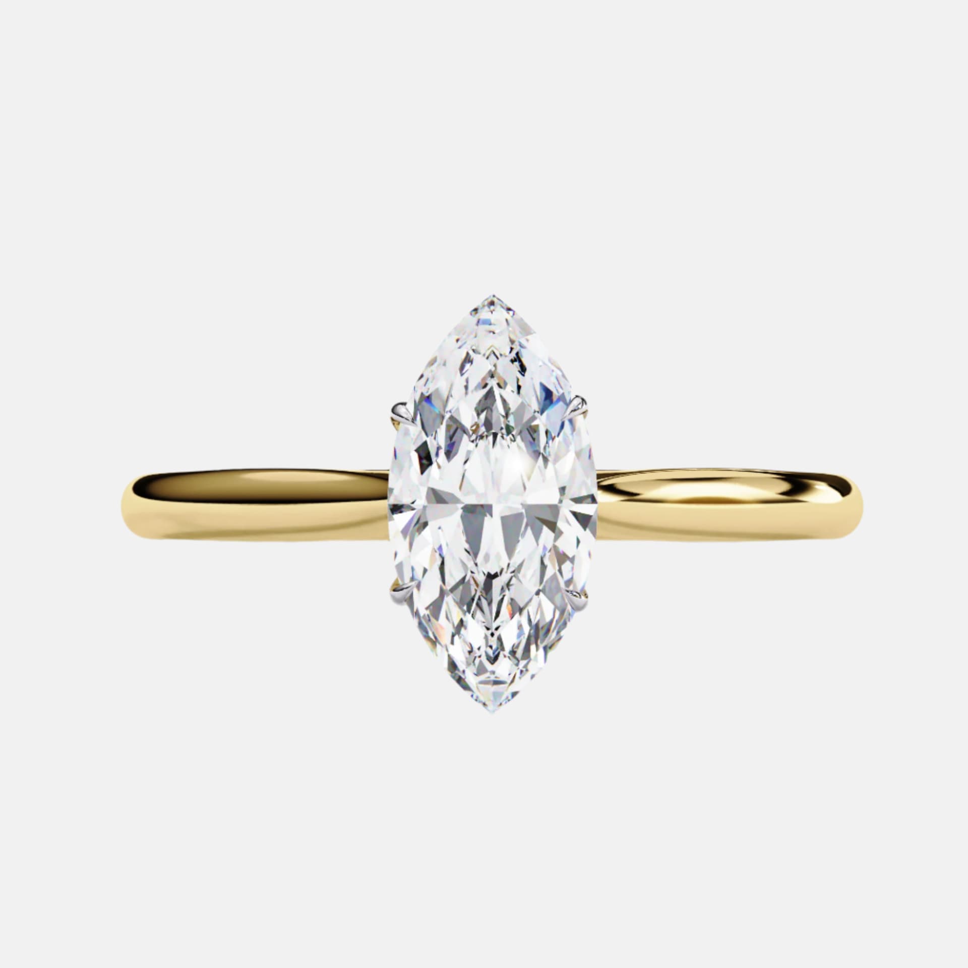 Crowned Marquise Solitaire Ring