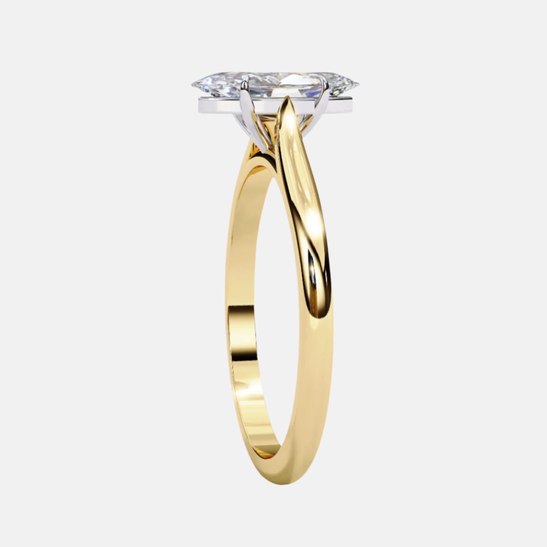 Crowned Marquise Solitaire Ring