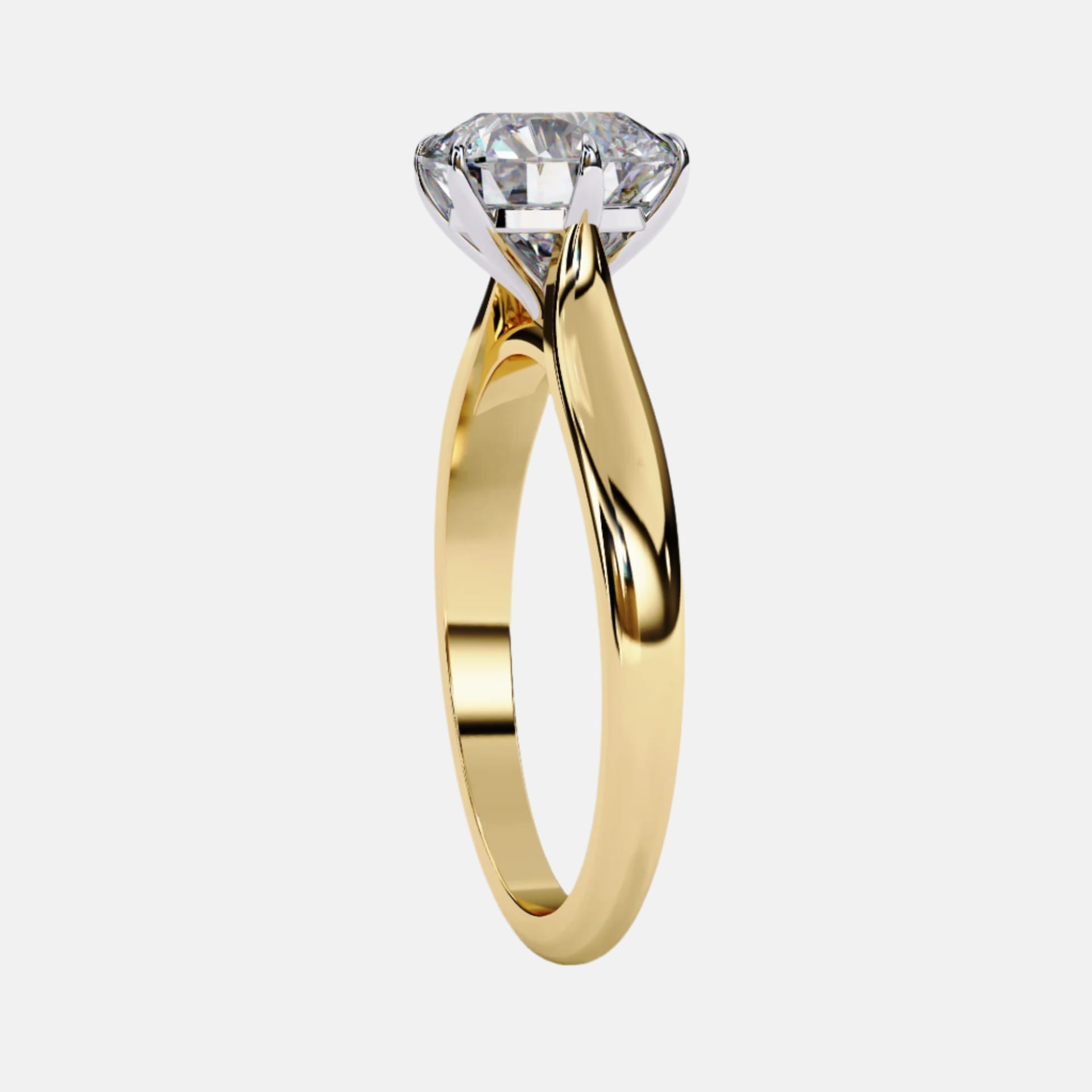 Crowned Round Solitaire Ring