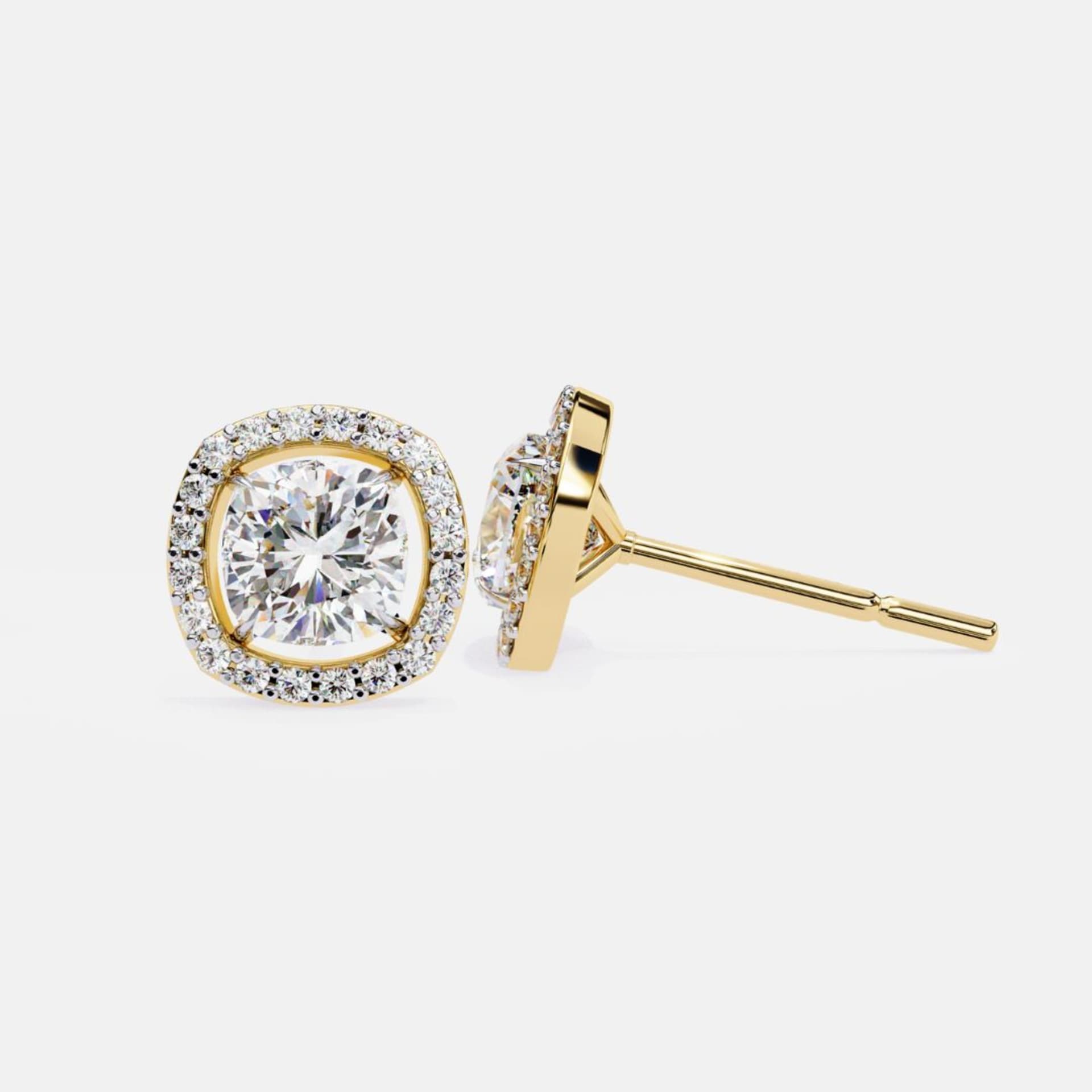 Cushion Halo Studs